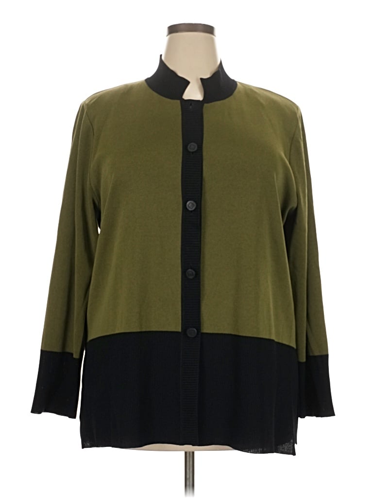 Pre-owned Misook Cardigan Sweater In Green