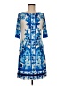 Eliza J Print Blue Casual Dress Size 8 - photo 1