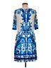 Eliza J Print Blue Casual Dress Size 8 - photo 2