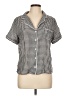 Crescent Houndstooth Black Short Sleeve Blouse Size L - photo 1
