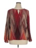 Chico's Aztec Or Tribal Print Chevron-herringbone Red Long Sleeve Blouse Size XL (3) - photo 1