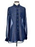 TWO by Vince Camuto Houndstooth Blue Long Sleeve Blouse Size S - photo 1
