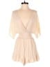 Lush 100% Rayon Solid Ivory Romper Size M - photo 1