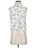 Esprit Floral Ivory Sleeveless Button-Down Shirt Size S - photo 1