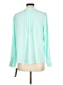Apt. 9 100% Polyester Color Block Teal Long Sleeve Blouse Size L - photo 2