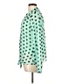 Worthington 100% Polyester Polka Dots Green Long Sleeve Blouse Size L - photo 5