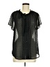 Ann Taylor LOFT 100% Polyester Polka Dots Black Short Sleeve Blouse Size M - photo 1