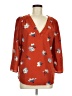 Hinge 100% Polyester Orange 3/4 Sleeve Blouse Size M - photo 1