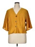 Boohoo 100% Polyester Yellow Short Sleeve Blouse Size 16 - photo 1