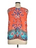 DR2 100% Polyester Orange Sleeveless Blouse Size XL - photo 2