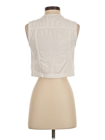 Madewell Cropped Vest in Tile White: Airy Denim Edition (view 2)