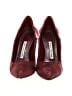 Manolo Blahnik Stripes Burgundy Heels Size EU 37 1/2 - photo 2