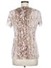 Zenergy by Chico's 100% Polyester Silver Short Sleeve Blouse Size Med (1) - photo 2