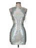 TOBI 100% Polyamide Metallic Silver Cocktail Dress Size M - photo 1