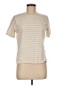 Kule 100% Cotton Stripes Ivory Short Sleeve Turtleneck Size M - photo 1