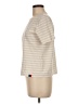 Kule 100% Cotton Stripes Ivory Short Sleeve Turtleneck Size M - photo 5