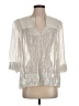 Gretchen Scott Designs Metallic Silver 3/4 Sleeve Blouse Size S - photo 1