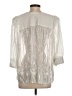 Gretchen Scott Designs Metallic Silver 3/4 Sleeve Blouse Size S - photo 2