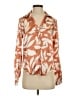 Timing Print Orange Long Sleeve Blouse Size S - photo 1