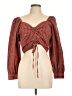 Levi's 100% Cotton Plaid Burgundy Brown 3/4 Sleeve Blouse Size L - photo 1