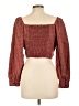 Levi's 100% Cotton Plaid Burgundy Brown 3/4 Sleeve Blouse Size L - photo 2