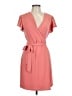 Nine West Solid Pink Casual Dress Size L - photo 1