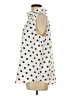 Ann Taylor 100% Polyester Polka Dots Ivory Sleeveless Blouse Size L - photo 5
