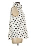 Ann Taylor 100% Polyester Polka Dots Ivory Sleeveless Blouse Size L - photo 4