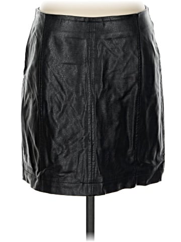 Hem & Thread Faux Leather Skirt (view 1)