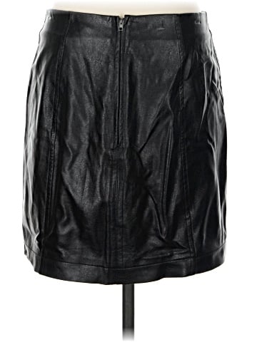 Hem & Thread Faux Leather Skirt (view 2)