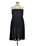 Liz Claiborne 100% Polyester Polka Dots Blue Cocktail Dress Size 16 - photo 1