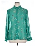 Covington 100% Polyester Floral Teal Long Sleeve Blouse Size XL - photo 1