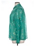Covington 100% Polyester Floral Teal Long Sleeve Blouse Size XL - photo 5