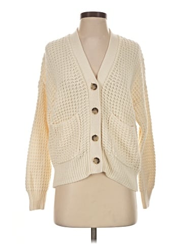 Madewell Waffle-Knit V-Neck Cardigan (view 1)