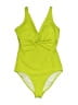 Old Navy Solid Green One Piece Swimsuit Size M - photo 1