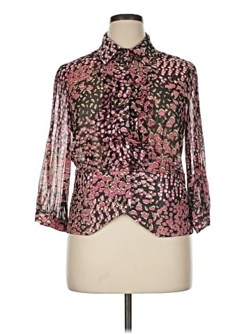 Etcetera 3/4 Sleeve Silk Top (view 1)