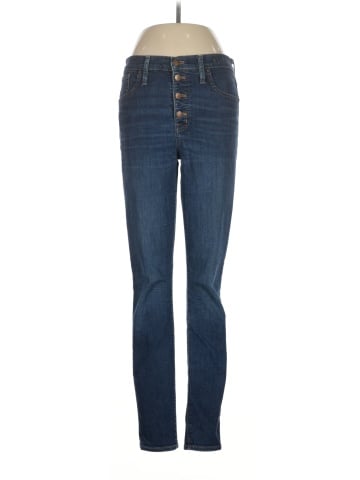 Madewell Tall 9" Mid-Rise Skinny Jeans in Hayes Wash: Button-Front Edition (view 1)