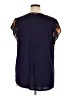 Papermoon 100% Polyester Floral Blue Short Sleeve Blouse Size 1X - photo 2