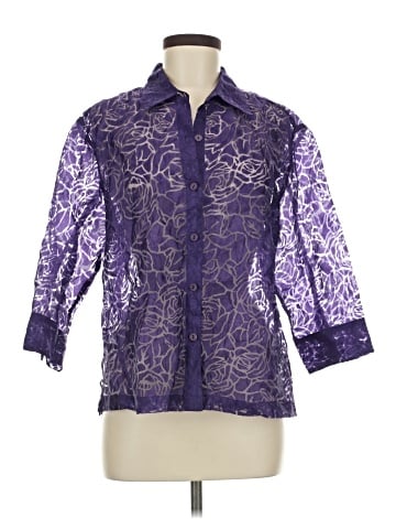 Choices 3/4 Sleeve Button-Down Shirt (view 1)