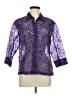 Choices Purple 3/4 Sleeve Button-Down Shirt Size M - photo 1