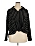 Caslon Stripes Black Long Sleeve Blouse Size 1X - photo 1