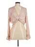 Topshop 100% Polyester Pink Long Sleeve Blouse Size 8 - photo 1