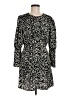 Topshop 100% Polyester Print Black Casual Dress Size 8 - photo 1