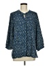 Jachs Girlfriend 100% Polyester Blue 3/4 Sleeve Blouse Size M - photo 1