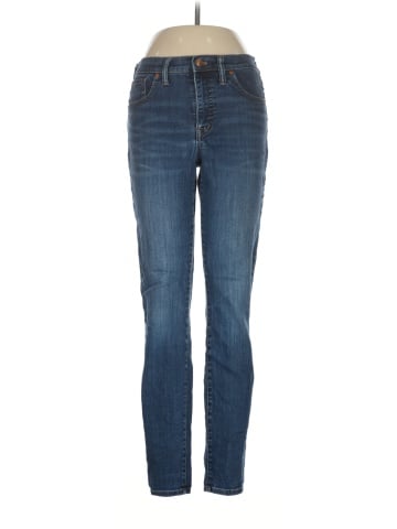 Madewell Tall 9" Mid-Rise Skinny Jeans in Larkspur Wash: TENCEL&trade; Denim Edition (view 1)