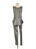 Unbranded 100% Rayon Metallic Silver Jumpsuit Size S - photo 2