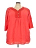 Catherines 100% Cotton Orange 3/4 Sleeve Blouse Size 3X - photo 1