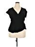 Ann Taylor LOFT Black Short Sleeve Blouse Size XXL - photo 1