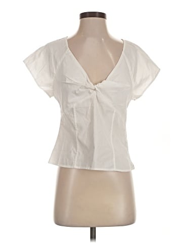 Madewell Twist-Front Seamed Top in Poplin (view 1)