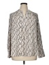Calvin Klein Animal Print Silver Long Sleeve Blouse Size 1X - photo 1